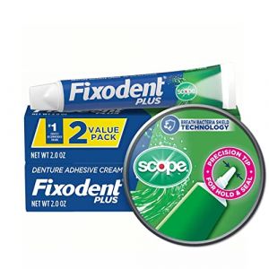 Fixodent Food Seal Plus Scope Denture Adhesive Cream Twin Pack, 2 Ounce by Fixodent (Manga Naturals, neuf)