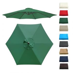 GZDXBF Auvent De Remplacement pour Parasol 6 Baleines/8 Baleines, Toile De Parasol Déporté, Housse De Rechange pour Parasol D'extérieur, Polyester Anti UV 50+(Green,6 RIBS/300CM(9.8FT)) (banshandaoren, neuf)