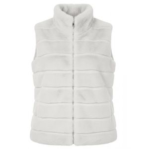 Van Der Rich &reg; - Manteau Col Debout Sans Manches en fausse Fourrure Gilet Court Deux Poches Lat&eacute;rales - Femme (Blanc) (PZ Diffusion, neuf)