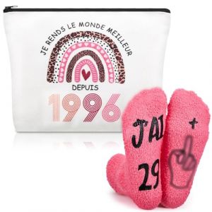 Xuniea Cadeau Anniversaire Femme 30 Ans - Trousse Maquillage & Chaussettes 1996, Id&eacute;e Cadeau Originale Humour Femme N&eacute;e en 1996, Set Accessoire 30e Anniversaire (Yanyhhng, neuf)