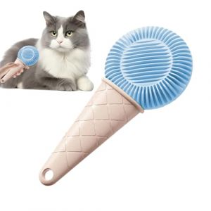 Brosse pour chat &ndash; Peigne autonettoyant pour poils d'animaux, poign&eacute;e confortable, toilettage d&eacute;m&ecirc;lant pour chats et chiens, r&eacute;duit la perte de poils pour la maison, les voyages, les abris de petite (haiyo, neuf)