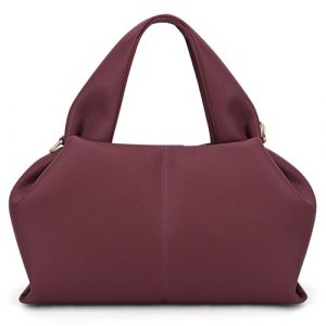 ACUYE Sac fourre-tout pour femme, sac à bandoulière style rétro, sac à main en cuir synthétique, 32cm, Bordeaux Rouge (JixingMaoyi, neuf)