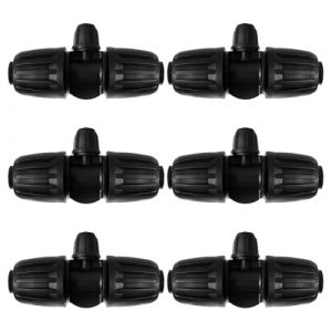 VooGenzek 6 Pi&egrave;ces Connecteur de Tuyau en T Barbel&eacute;, 3-Voies Raccord de Tuyau D'Irrigation pour Tube 13/16 mm &agrave; 4/7 mm, Connecteur D'Irrigation Goutte &agrave; Goutte &agrave; 3-Voies pour Jardin, Pelouse (VooGenzek, neuf)