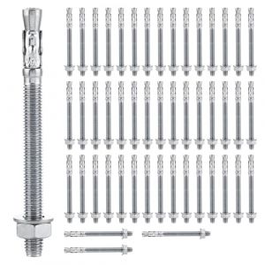 YAYODS Lot de 50 Goujon d'Ancre M10 x 120 mm - Boulon d'Ancrage &agrave; Expansion en Acier Galvanis&eacute; - Cheville de Fixation Robuste pour B&eacute;ton, Pierre et Structures M&eacute;talliques Lourdes (Yayods, neuf)