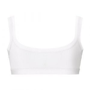 EMY Top Brassiere Fille Coton &Eacute;lastique 4-12 Ans | Soutien-Gorge Doux Naturel Non Synth&eacute;tique | 3 Couleurs: Blanc Noir Nu | sous-v&ecirc;tements Sport Danse, Blanc, 9-10 Ans (Bo.MA., neuf)