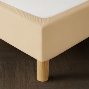 Cache Sommier 200x200 Beige &ndash; Tissu Doux et Extensible &ndash; Rendu Impeccable &ndash; Facile &agrave; Installer (Dahlica Fr, neuf)