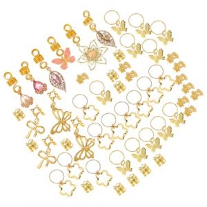 Mipcase 40 Pi&egrave;ces Pinces &agrave; Dreadlocks en Alliage M&eacute;tal Solide Breloques et N&oelig;ud &Eacute;l&eacute;gantes Perles D&eacute;coratives pour Tresses et Dreadlocks Accessoires Polyvalents pour Coiffures Homme et (andy wang, neuf)