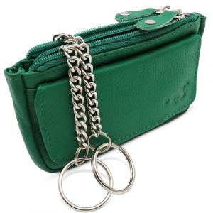 Safekeepers &Eacute;tui &agrave; cl&eacute;s en cuir - Petite trousse &agrave; cl&eacute;s avec fermeture &eacute;clair pour homme et femme - Mini trousse pour cl&eacute;s de voiture, vert, Schl&uuml;sseletui, Trousse &agrave; cl&eacute;s (Lederluxe, neuf)