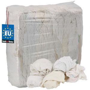 Kotarbau&reg; - Chiffons de nettoyage en coton blanc - 10 kg - D&eacute;coup&eacute;s pour les besoins industriels (KOTARBAU, neuf)