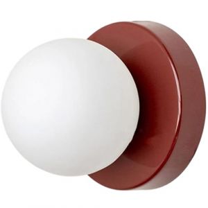 Jatwefiv Applique Murale en Verre Globe Modernes et créatives la Maison Appliques murales Murale géométrique Globe Appliques pour Cuisine Salle de Bain Couloir etc,Rouge (WENHONG, neuf)