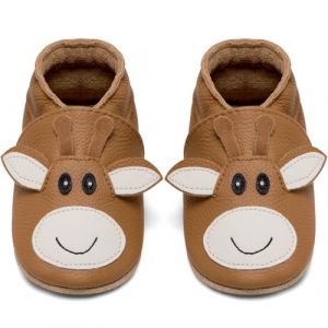 IceUnicorn Chausson Bebe Chausson Cuir Souple Bebe Garçon Fille Premiers Pas Chaussons Bébé(A-Girafe, 18-24 mois) (HelloTang, neuf)