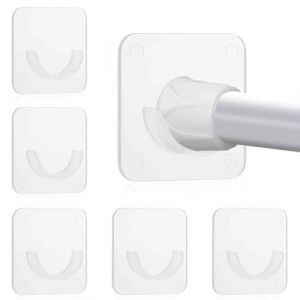 6 Pi&egrave;ces Support Tringle Rideaux, sans per&ccedil;age, Adh&eacute;sif Support de Tringle de Douche Mural Support, tringle &agrave; rideaux, pour salle de bain et cuisine (LIU CHENGYANG DE DIAN, neuf)