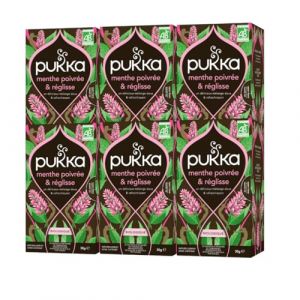 Pukka, Infusion Biologique et Ayurv&eacute;dique, Go&ucirc;t Menthe Poivr&eacute;e et R&eacute;glisse, 100% des Ingr&eacute;dients Issus du Commerce Equitable, 6x20 Sachets, 120 Sachets (PENNGUIN-FR-CAMON, neuf)