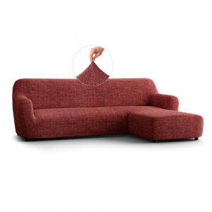 Paulato - Housse de canapé avec méridienne à Droite en Microfibre Unie, Tissu Anti-Rayures Lavable en Machine, Technologie WavyTech et Certification Oeko-TEX - Made in Italy - Vittoria - Bordeaux (Paulato, neuf)