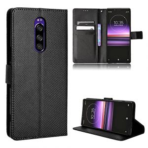 Coque Cuir pour Sony Xperia 1 Coque Housse Etui Cover,Coque pour Sony Xperia 1 J8110 J8170 J9110 J9150 SOV40 SO-03L Coque Etui en Cuir PU pour t&eacute;l&eacute;phone Portable Black (Jielangxin, neuf)