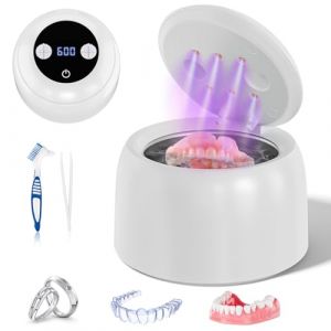 Nettoyeur Ultrasons, 48000Hz Bac Ultrason, Lampe UV, Ultrasonic cleaner 200ML, 300S/600S Modes Nettoyage, Nettoyeur Ultrasonique Pour Proth&egrave;ses Dentaires, Appareils Dentaire, Bijoux et Brosses &agrave; Dents (HELLEN BOUTIQUE FASHION, neuf)