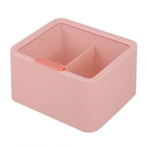 Cabilock Porte-coton-tiges Bo&icirc;te &Agrave; Cotons-tiges Organiseur De Vanit&eacute; Double Couche Avec Housse Anti-poussi&egrave;re De Place Dans La Salle De Bain (Richard Wen, neuf)