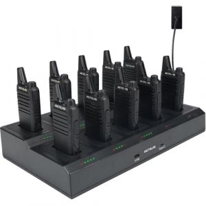 Retevis RT622 Talkie Walkie, Petit Toki Walki, 10 en 1 Socle Recharge, Clip Arrière Radio Portable, 5 Indicateurs LED, PMR446 Talkie Walkie Professionnel pour Hospitalité, Restaurant (Noir, 10 PCS) (RetevisDirect, neuf)
