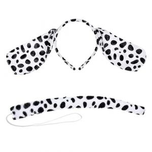 Cosplay Peluche Chien Pois Forme Oreille Bandeau Papillon et Queue Costume Enfants Costume Amusant Carnaval Fournitures pour Carnaval Oreille et Queue Costume pour Femme Oreille Et Queue Ensemble (JieLinKeJi, neuf)