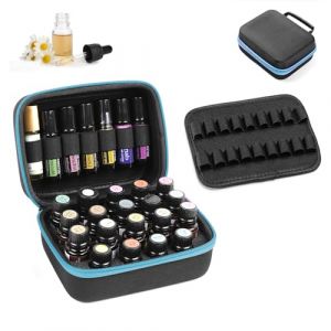 Pizsieat 44 Trous Boite Rangement Huiles Essentielles EVA étui de Transport D'huiles Essentielles Imperméable, Coffret Rangement Huiles Essentielles Sac de Voyage pour 5ml, 10ml, 15ml Bouteilles (JIEYIKJ, neuf)