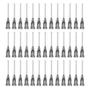 QUARKZMAN Aiguille industrielle &agrave; bout rond 16G 1 pouce de longueur avec connecteur &agrave; vis de verrouillage Luer, Aiguille de distribution pour pistolet &agrave; colle liquide, 40 pi&egrave;ces (gris) (QUARKZMAN, neuf)