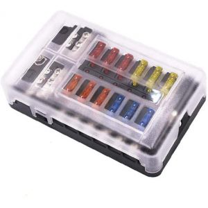 GIDREN Blocs Fusible Lame ATC/ATO, Porte Fusible Voiture ENDARK, Bo&icirc;te Fusibles Voiture 12 voies avec Indicateur de Bus N&eacute;gatif pour Voiture, Bateau, Fourgonnette, SUV (GIDREN, neuf)