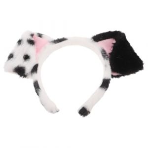 Milisten Serrage-t&ecirc;te Oreilles de Dalmatien en Peluche Doux et L&eacute;ger pour Femmes, Bandeau Costume Dalmatien Adulte Noir et Blanc, Accessoire Cosplay F&ecirc;te et D&eacute;guisement Animalier (Yolande Yong, neuf)