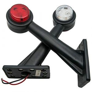 Feux de position lat&eacute;raux, Lot de 2 feux de position lat&eacute;raux pour voiture &agrave; 8 LED &eacute;tanch&eacute;s Blanc Rouge Compatible avec remorque et camion 24 V (readyeu, neuf)