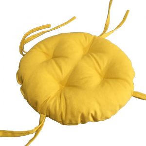Générique Coussin De SièGe De Tabouret Rond éPais, Coussin De Chaise AntidéRapant Super Doux, Coussin De Chaise De Salle à Manger De Couleur Unie (Diamètre:40cm(16inch), Jaune) (HUALEMEI Store, neuf)