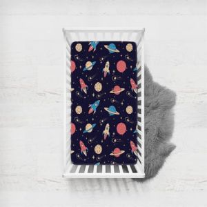Odot Drap Housse pour Lit de Bébé, Motif Planète Housse de Matelas pour Bébé Drap Housse Respirant Douce pour Lit Parapluie et Berceau Draps Housses Enfants (65x95cm,Étoile brillante) (Odot, neuf)