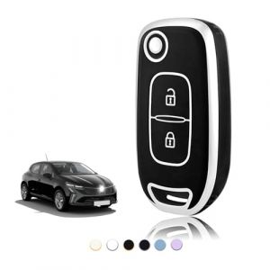 TOOMUME Coque Clé TPU, Etui Clé Étui Clé Adapté pour Renault Kangoo Twingo Megane Trafic Clio Captur Dacia Logan Sandero Stepway Duster, Couvre Clef Cache Cle Voiture Telécommande - Flip Key (TOOMUME, neuf)