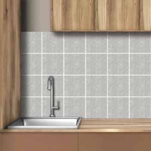 AREDE 32 x Feuilles Mural Stickers Carrelage 2D Imperméables Carreau de Ciment Adhesif, Autocollants Carreaux Dosseret pour Cuisine, Salle de Bain la Décoration à la Maison / 15 x 15 cm / T1061 (AREDE HOME DECOR, neuf)