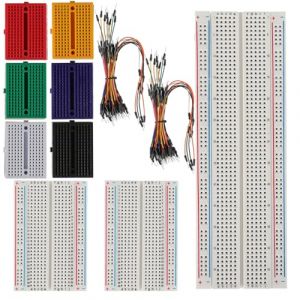 GTIWUNG Kit de mini platine d'essai 170, 400 et 830 Tie Points - Prototype sans soudure - Carte de circuit imprimé pour Arduino Proto Shield + 130 câbles enfichables (GTIWUNG-FR, neuf)