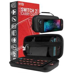 Orzly Étui de Transport pour Console Nintendo Switch 2 (2025), étui Rigide avec Rangement Intelligent pour Accessoires et 20 Poches pour Jeux, édition Coffret Cadeau (Syntiga Europe - FR, neuf)