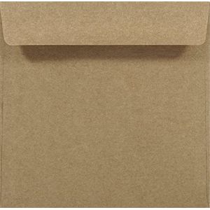 Netuno 100 enveloppes brunes carrées papier kraft 155 x 155 mm rabat droit enveloppes papier naturel enveloppe vintage pour lettres invitations cartes de vœux mariage anniversaire Noël (netuno, neuf)