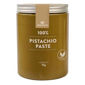 ORIGONUTS Pâte de Pistache 1 kg Pate a Tartiner Pistache 100% pour Patisserie Chocolat Dubai Gâteaux Macarons Desserts Glaces Végane Régime Cétogène sans Huile de Palme sans Sucre Ajouté (DESEO Patisserie&Chocolaterie, neuf)