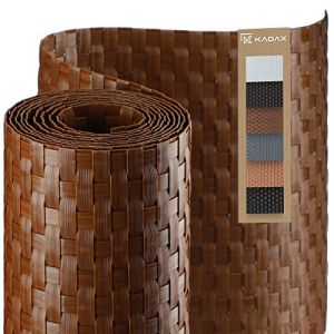 KADAX Brise-vue pour balcon, terrasse, clôture, brise-vue résistant aux intempéries, en rotin PE, vendu au mètre, toile de balcon avec serre-câbles, clôture brise-vue (1 x 1 m, jaune miel) (KADAX, neuf)