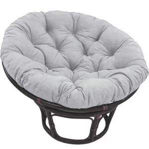 AZMAHT Grand Coussin Rond pour Chaise, Coussin épais pour Chaise à Bascule d'extérieur, Coussin de Siège pour Panier Suspendu en Rotin, Coussin de Remplacement pour Nid d'Oeuf,Light Gray,70×70 (QIAOYANLONG, neuf)