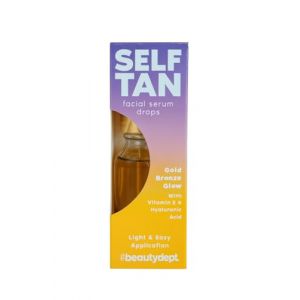 Self Tan Facial Serum Drops &ndash; Gold Bronze Glow avec Vitamine E & Acide Hyaluronique - Gouttes Autobronzantes Visage &ndash; Effet &Eacute;clat Dor&eacute; - Bronzage Progressif - 20ml (NC MARKET, neuf)