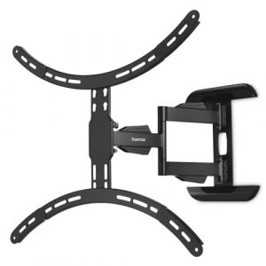 Hama Support TV Mural Orientable Garantie 10 Ans (Support TV Pivotant Inclinable Extensible, 45kg Max, pour écrans 94 à 191 cm (37" à 75") VESA 200x200 à 600x500, Chevilles Fischer fournies) Noir (AS-Discount, neuf)