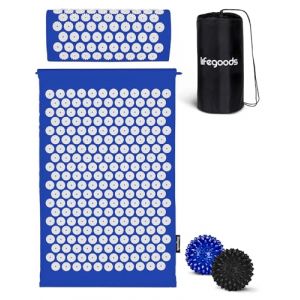 LifeGoods Tapis d'acupression avec coussin - Tapis de presse sans fil - Tapis d'acupression - Tapis d'acupression - Tapis d'acupression - Tapis de massage - Dos - Tapis à picots - Tapis Fakir - Tapis (LifeGoods Group, neuf)