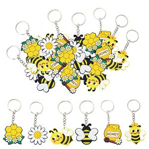 Keboyoe 30 Pièces Abeille Porte-clés Pendentif D'abeille Porte-clés Porte-clés Abeille Keychains pour Articles Spéciaux pour Fêtes D'enfants, Remplissage de Sac D'anniversaire pour Enfants (Yingcen, neuf)