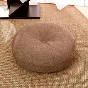 Rond Coussin de Sol &eacute;pais en Lin &eacute;pais de Style Japonais Tatami Coussin pour Chaise de Balcon de Canap&eacute; de Plancher de Patio Coussins,Kaki,45x45cm (MERRY MARKET, neuf)