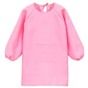 Augesak Tablier Peinture Enfant 12-16 Ans, Tablier Blouse Peinture, Tablier Ecole Garçon Fille, Tablier Enfant Manches Longues pour L'école Activités Peinture Coloriage Cuisine, Rose (JINGMINGHE, neuf)