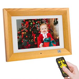 KODAK Cadre Photo Num&eacute;rique 10 Pouces avec T&eacute;l&eacute;commande, Bois Cadre Num&eacute;rique Photo avec 8Go de M&eacute;moire, &Eacute;lectronique Cadre HD pour Photos et Vid&eacute;os, Support USB, Carte SD, Auto-Rotation, Auto-on/Off (KODAK Frame Direct, neuf)