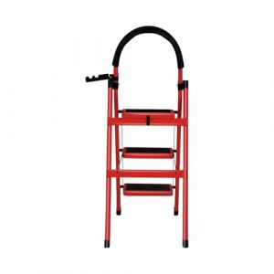 Escabeau 3 Marches Antid&eacute;rapant &ndash;Maximale de 150 kg &ndash;Tabouret en Acier Marche Pied Adulte pour Maison, Cuisine, Garage, Bureau-104 x 57 x 41,5 cm - 3 marches (Rouge) (Hechheu, neuf)