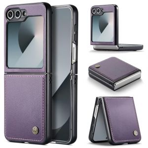 Phernykas Coque pour Samsung Galaxy Z Flip 6 &Eacute;tui Portefeuille Wallet Cover en Cuir PU avec Cartes Magn&eacute;tique et RFID Protection Antivol Folio Housse Galaxy Z Flip 6 Case, Violet (Phernykas, neuf)