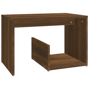 vidaXL Table d'appoint Ch&ecirc;ne Marron 59x36x38 cm Bois d'ing&eacute;nierie (vidaXL FR, neuf)