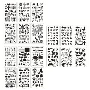 Pochoir de Dessin, 18 Pi&egrave;ces, Pochoirs de Peinture R&eacute;utilisables, Assorti Bullet Journal Pochoir Kits, Pour Diy Scrapbooking, Bois Meubles, Mur Maison D&eacute;cor, Planificateur, Bricorage (EUROEDI SPEDITION, neuf)