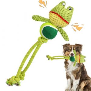 Zkaoai Jouet pour chien, Jouet pour chiot en forme de grenouille, Jouet pour chien indestructible pour petits chiens, peut produire des sons, jouet anti-stress en forme de grenouille pour chiots de (Pundera, neuf)